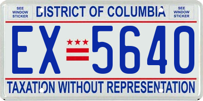 DC license plate EX5640