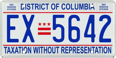 DC license plate EX5642