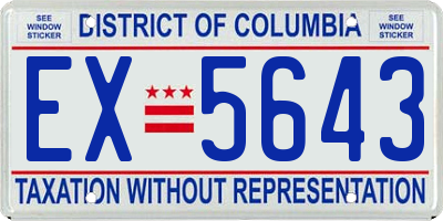 DC license plate EX5643