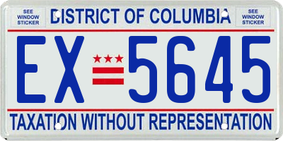 DC license plate EX5645