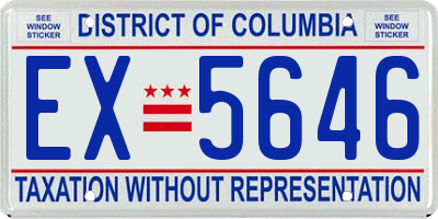 DC license plate EX5646