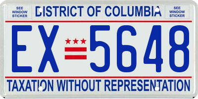 DC license plate EX5648