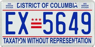 DC license plate EX5649
