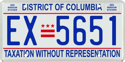 DC license plate EX5651