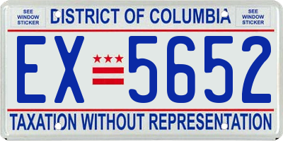 DC license plate EX5652