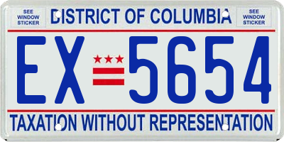 DC license plate EX5654