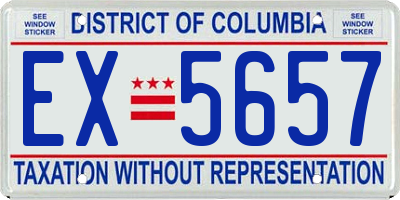 DC license plate EX5657