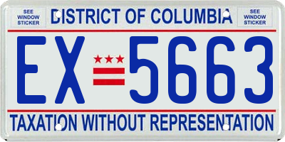 DC license plate EX5663