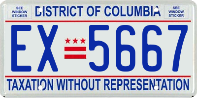 DC license plate EX5667