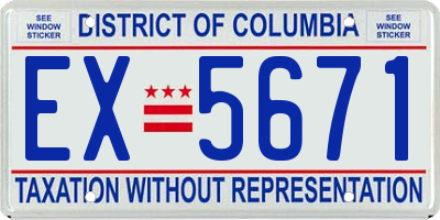 DC license plate EX5671