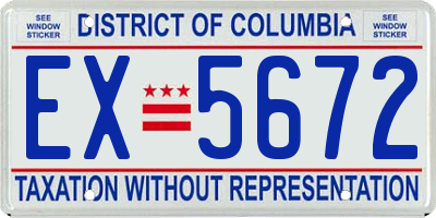 DC license plate EX5672