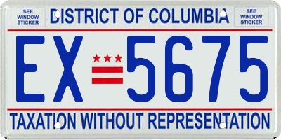 DC license plate EX5675