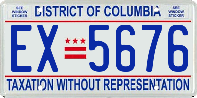 DC license plate EX5676