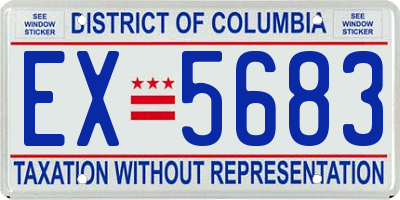 DC license plate EX5683