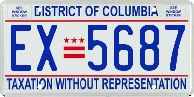 DC license plate EX5687