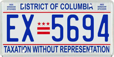 DC license plate EX5694
