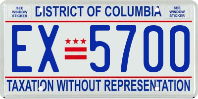 DC license plate EX5700