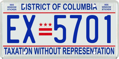 DC license plate EX5701