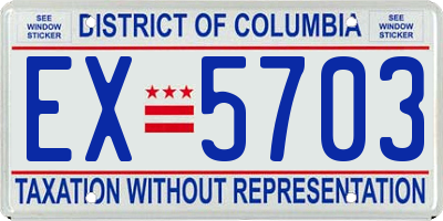 DC license plate EX5703