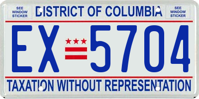 DC license plate EX5704