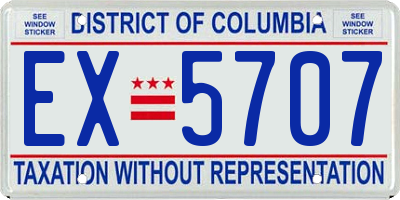 DC license plate EX5707