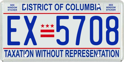 DC license plate EX5708