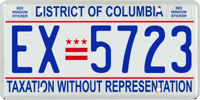 DC license plate EX5723