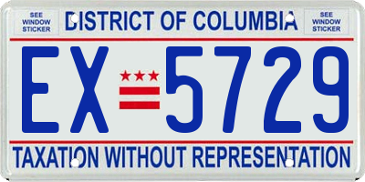DC license plate EX5729