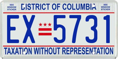 DC license plate EX5731