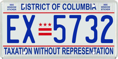 DC license plate EX5732