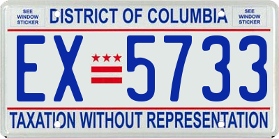 DC license plate EX5733