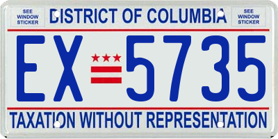 DC license plate EX5735