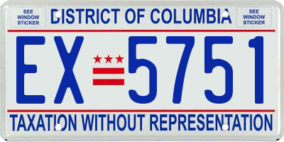 DC license plate EX5751