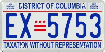 DC license plate EX5753