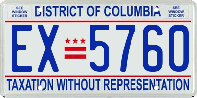 DC license plate EX5760