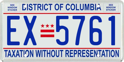 DC license plate EX5761