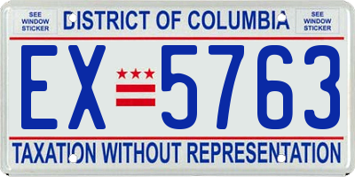 DC license plate EX5763