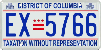 DC license plate EX5766