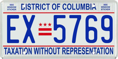 DC license plate EX5769
