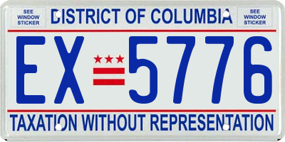 DC license plate EX5776
