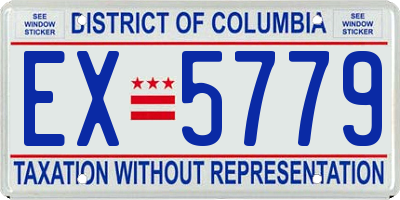 DC license plate EX5779