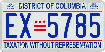 DC license plate EX5785