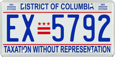 DC license plate EX5792