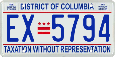 DC license plate EX5794