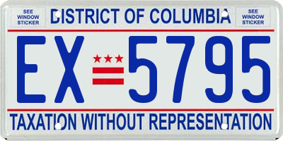 DC license plate EX5795
