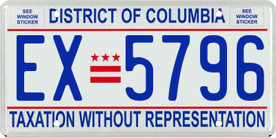 DC license plate EX5796