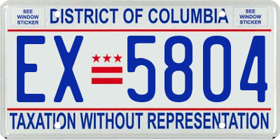 DC license plate EX5804