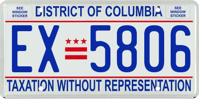 DC license plate EX5806