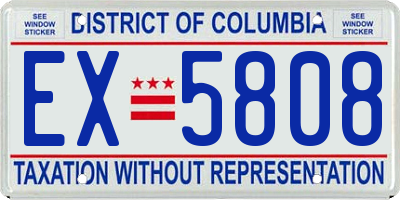 DC license plate EX5808