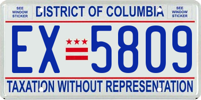 DC license plate EX5809